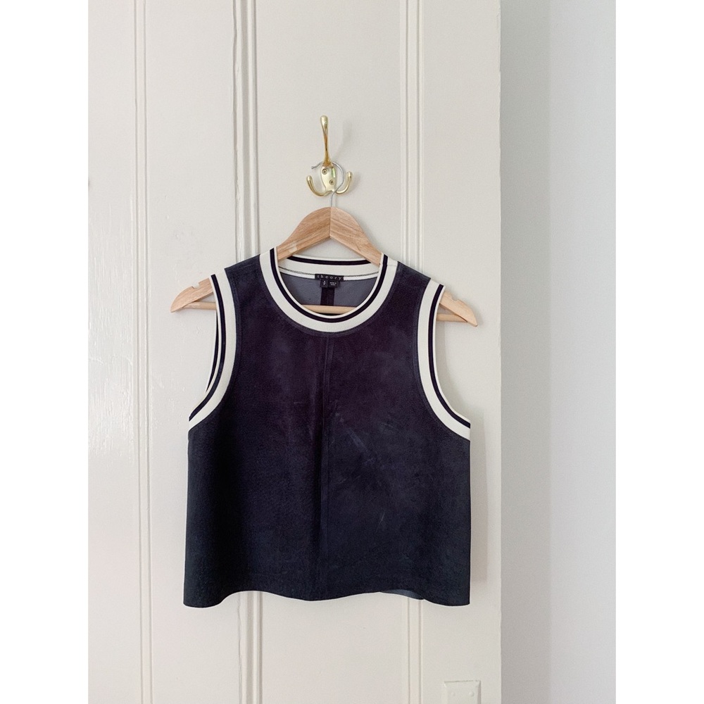 Theory Bonda Suede Cropped Tank